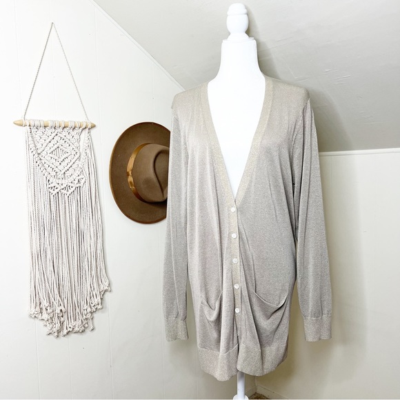 Banana Republic Sweaters - Banana Republic NWT gold cardigan XL